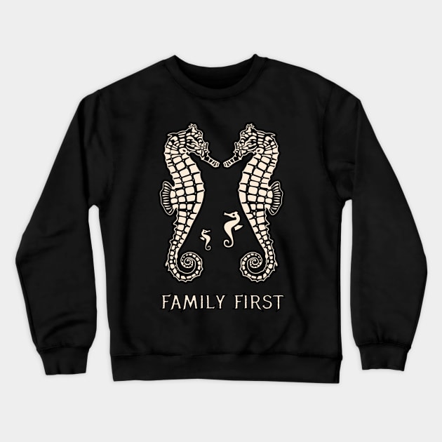Sea horse Family First Crewneck Sweatshirt by Mewzeek_T